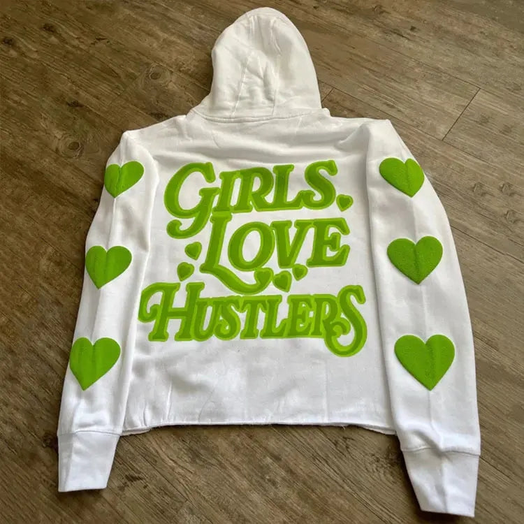 Monster factory wholesale high-quality 3d letter bubble print short style hoodies